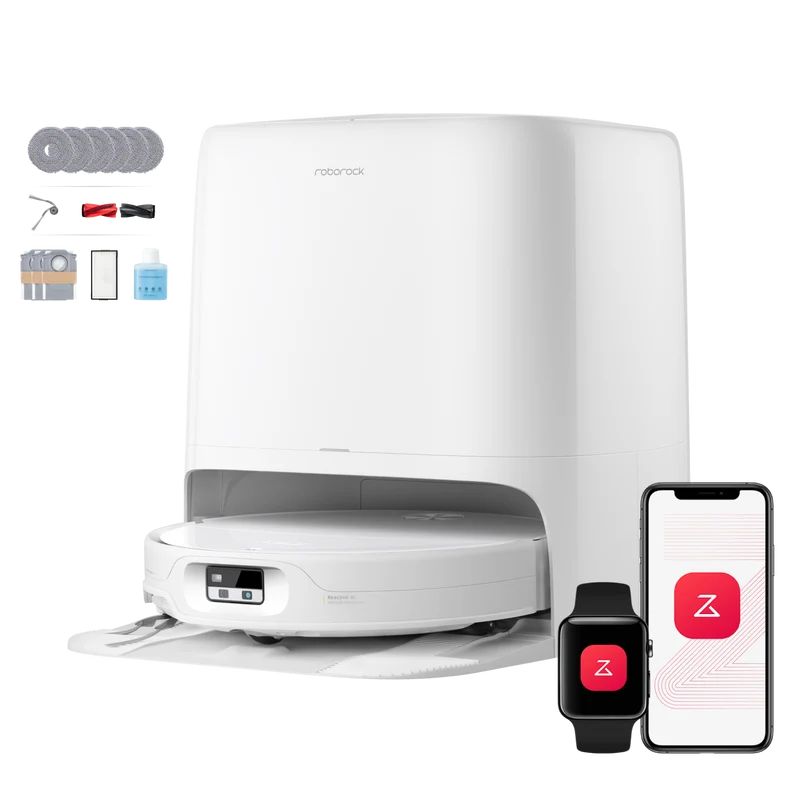 Aspirateur-laveur robot Roborock Saros 20 Neo avec nettoyage à la serpillière avec de l’eau chaude et station d’accueil intelligente