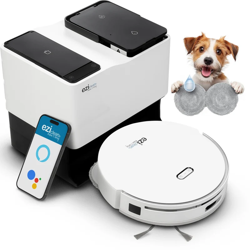 Robot aspirateur laveur connecté LIDAR EZIclean All in one Z15 Pro avec base de vidange