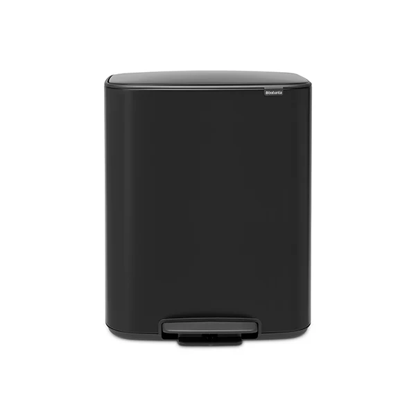 Poubelle rectangulaire à pédale avec 2 compartiments Bo noire 60 L Brabantia