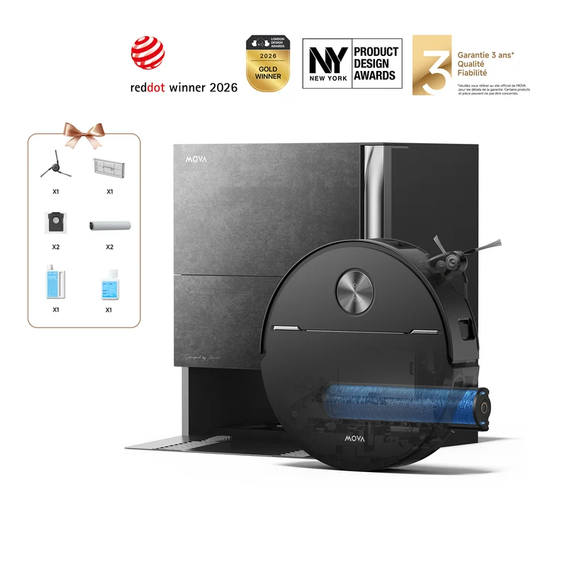 Dreame MOVA Z70 Ultra Roller Complete Robot Aspirateur Pierre naturelle