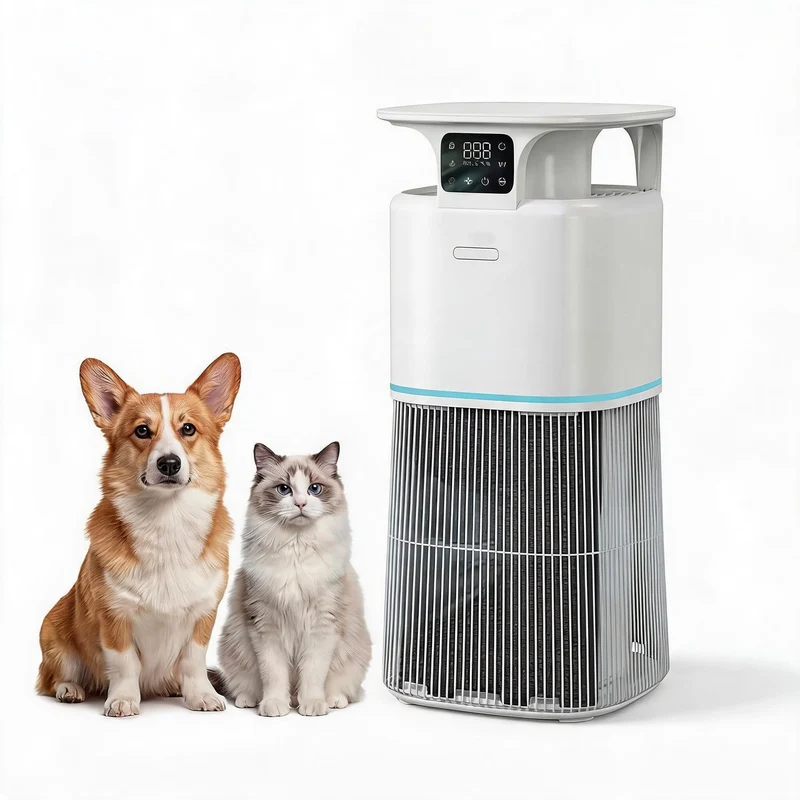 Garvee Purificateur d'Air Puissant 344m² Avec Filtre PP Lavable Pour Grands Espaces, Affichage AQI, Mode Sommeil 23 dB, Commande App
