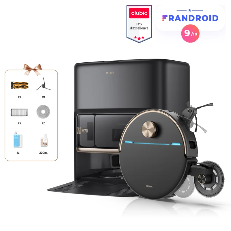 Dreame MOVA V70 Ultra Complete X Robot aspirateur Noir