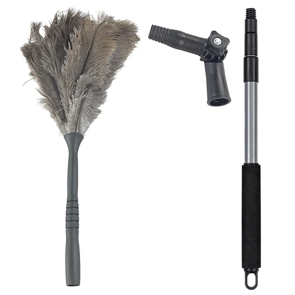 Plumeau en plumes d'autruche avec manche télescopique pliable 122 cm Wenko by Maximex