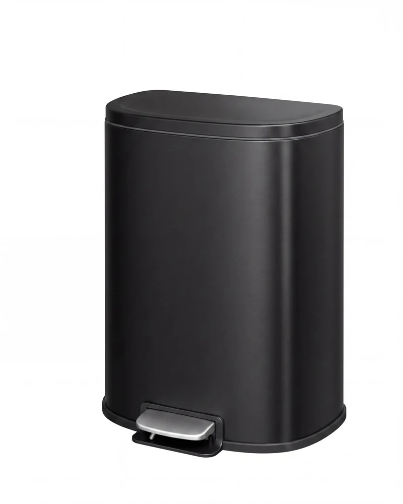 Garvee Poubelle Cuisine 30L Acier Inoxydable Noir Avec Pied Mécanique Et Fermeture Silencieuse Pour Intérieur