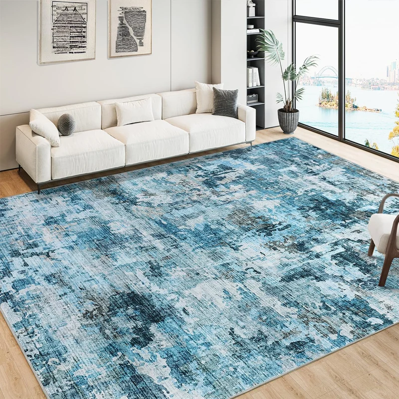 Garvee Tapis Moderne Lavable En Laine Synthétique Antidérapant TPR Pour Salon Et Chambre, Doux Et Durable