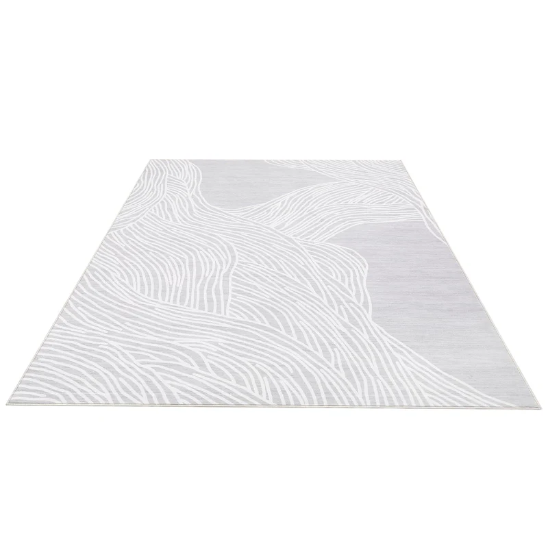 Garvee Tapis Court Lavable À Poils Courts Doux Antidérapant Gris 160x230cm Pour Salon Et Chambre