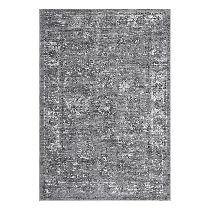 Garvee Teppich Vintage Gris 240x340cm TPR Antidérapant Lavable Faible Poil Résistant Pour Salon Chambre Bureau