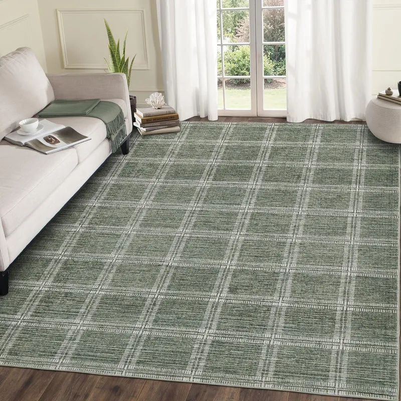 Garvee Alfombra Géométrica Polyéster Doux Antidérapante Lavable Faible Pile Intérieur Maison Bureau