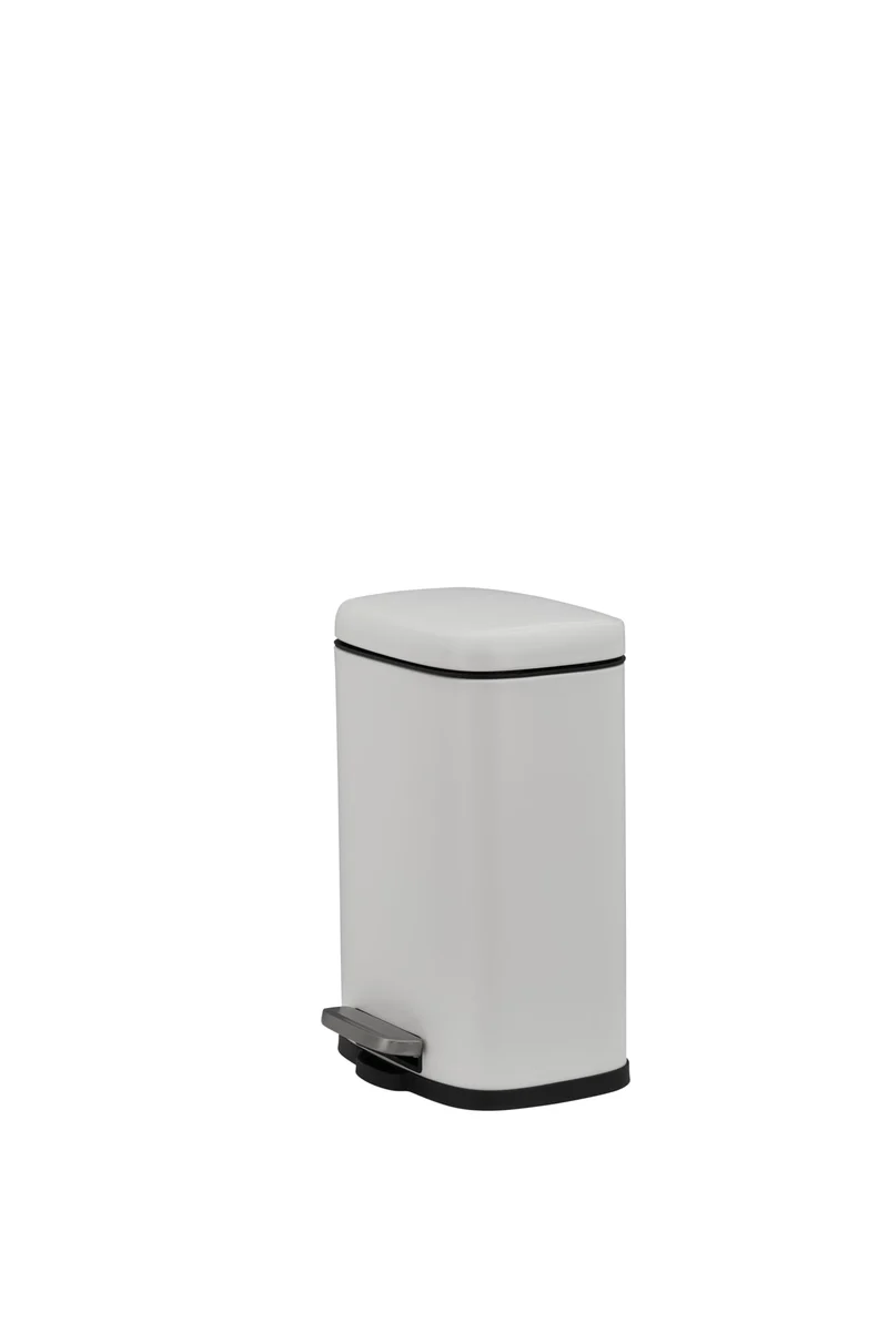 Garvee Poubelle 5L En Acier Inoxydable Blanche Soft-Close Compacte Pour Salle De Bain