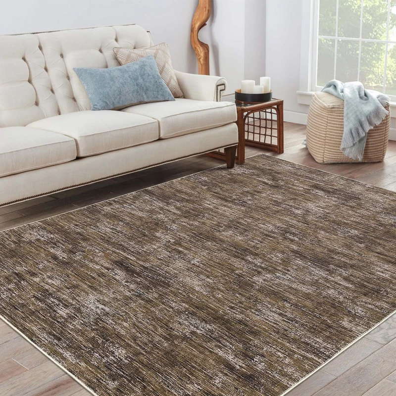 Garvee Tapis Court Lavable Antidérapant Pliable Pour Couloir Bureau Salon Chambre, Texture Unie, Facile d'Entretien
