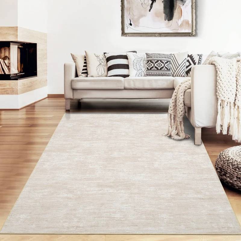 Garvee Tapis 240x340cm Perl-Samt Épais Antidérapant En Laine Synthétique Beige Pour Salon Et Chambre