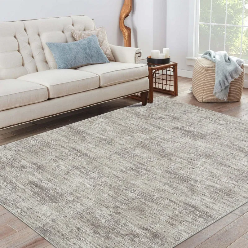 Garvee Tapis Moderne Uni Lavable en Machine Polypropylène Pour Salon et Chambre Taille Variée Couleur Neutre
