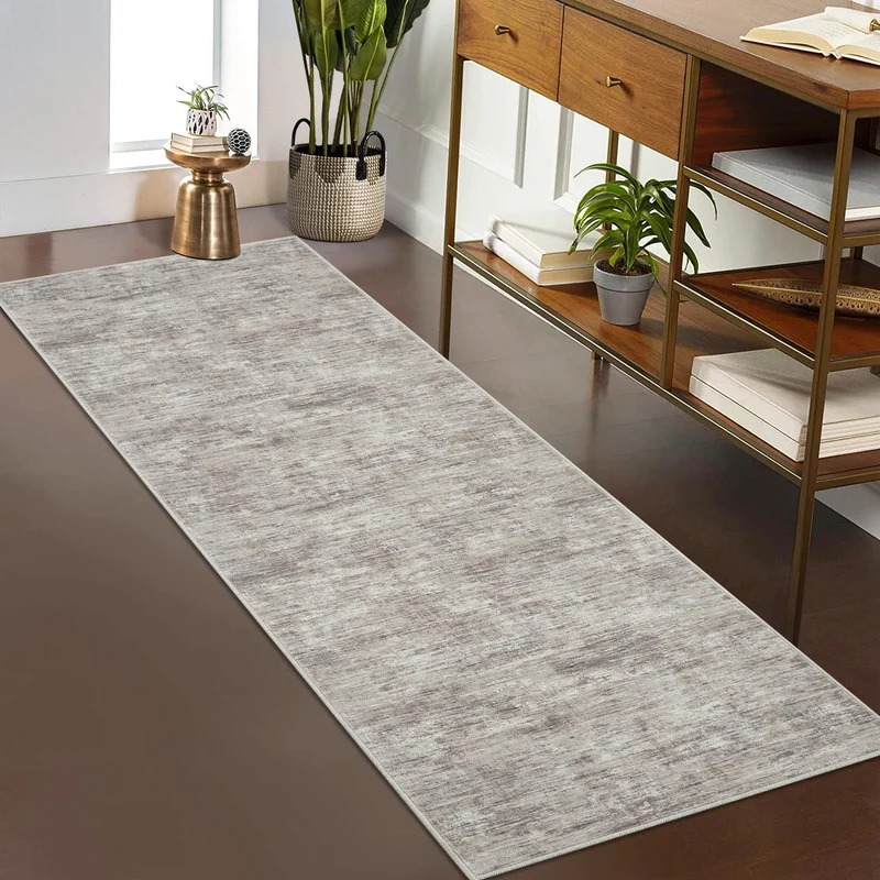 Garvee Tapis Moderne Uni Lavable En Machine Pour Salon Et Chambre Taille 8x10 Couleur Neutre