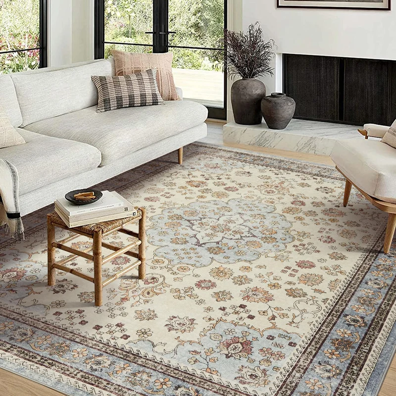 Garvee Alfombra Vintage Lavable Antideslizante En Polipropileno Beige 200x290 cm Para Salon Y Exterior