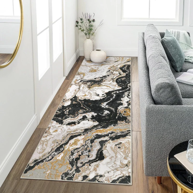 Garvee Tapis Moderne En Perles Velours Doux Antidérapant Lavable Pour Salon Chambre Couloir 80x150cm