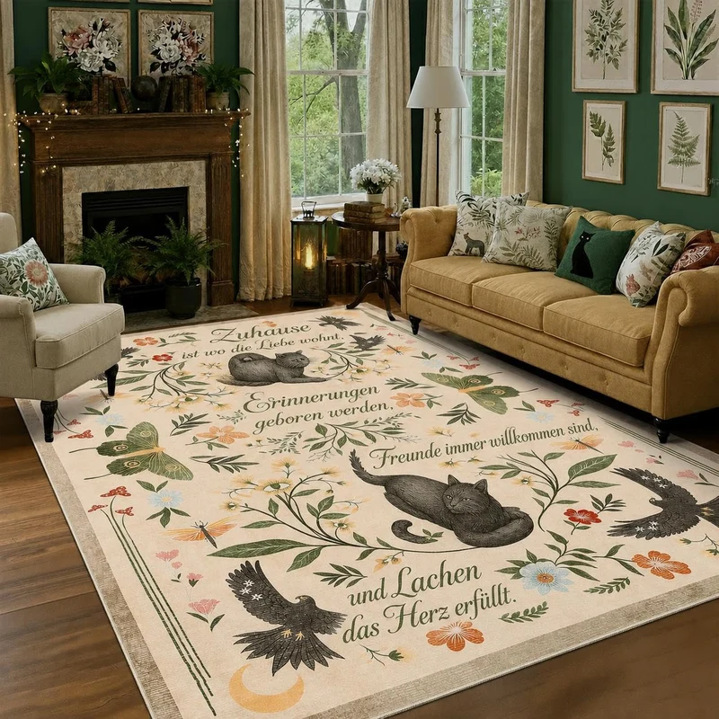 Garvee Tapis Chat Mystique Rutschfest & Waschbar Synthétique Camel 160x230cm Pour Salon & Bureau