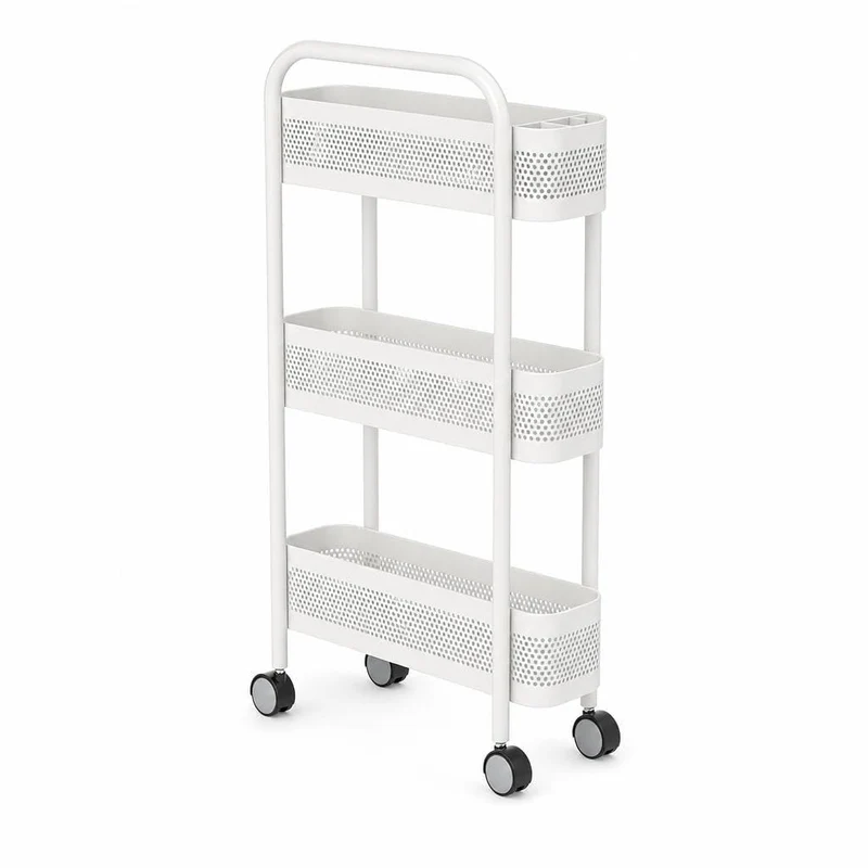 Garvee Chariot De Rangement Étroit 3 Niveaux Avec Roulettes En Acier Carboné Pour Cuisine Et Salle De Bain 15 cm Ultra-Narrow