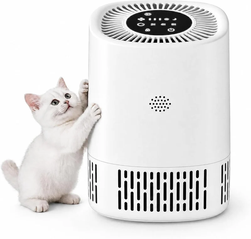 Garvee purificateur d'air H13 HEPA compact silencieux 9 W pour chambre et bureau, blanc