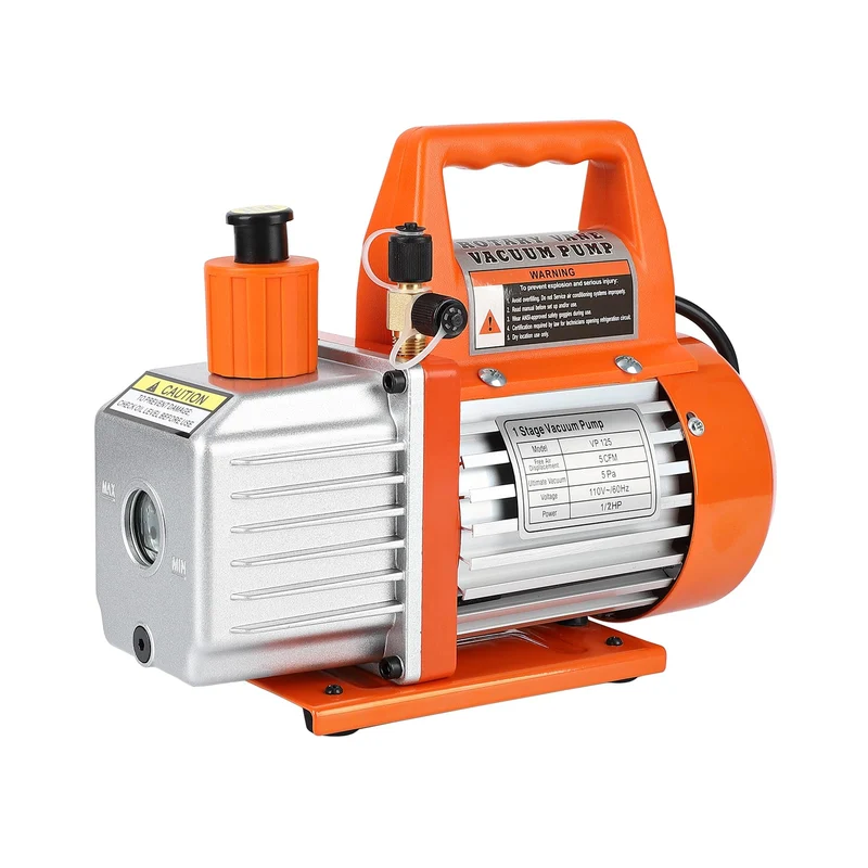 Garvee Pompe à Vide Rotative à Palette 110V 5CFM 1/2HP Pour HVAC Et Automobile, Compacte, Durable, Acier, Avec Bouteille d'Huile