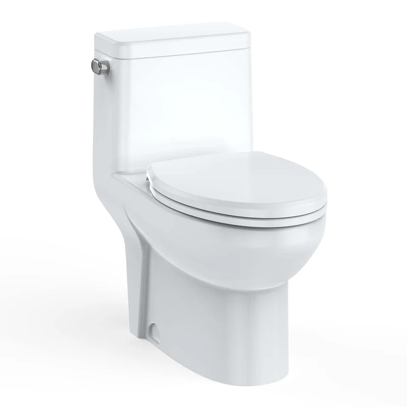 Garvee Toilette Monobloc Allongée 15,75" Avec Couvercle Soft Close, Céramique Durable, Économie d'Eau, Design Compact, Siège PP Pour Salles de Bain Modernes