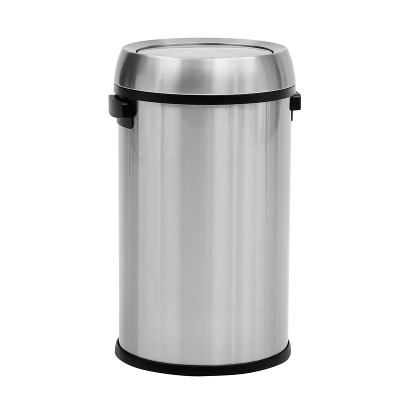 Garvee Poubelle 17 Gal Acier Inoxydable Anti-Traces, Couvercle Ouvert, Usage Commercial Et Domestique, Grande Capacité, Durable