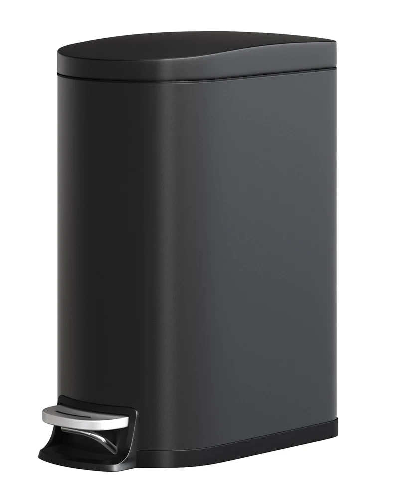 Garvee Poubelle de Cuisine 50L en Acier Inoxydable, Couvercle à Fermeture Douce, Design Slim, Noir, Cuisine Moderne
