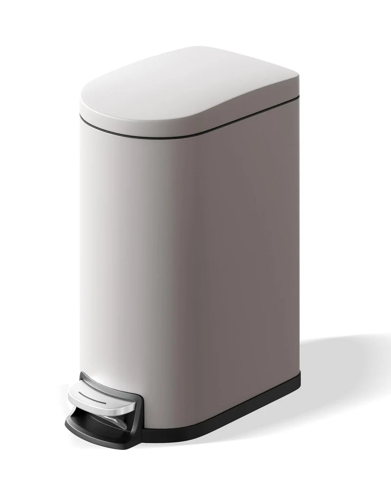 Garvee Poubelle De Salle De Bain Métal 10 L Étanche Avec Couvercle À Fermeture Douce Poignée Arrière Design Compact Pour Chambre Et Salle De Bain Noir