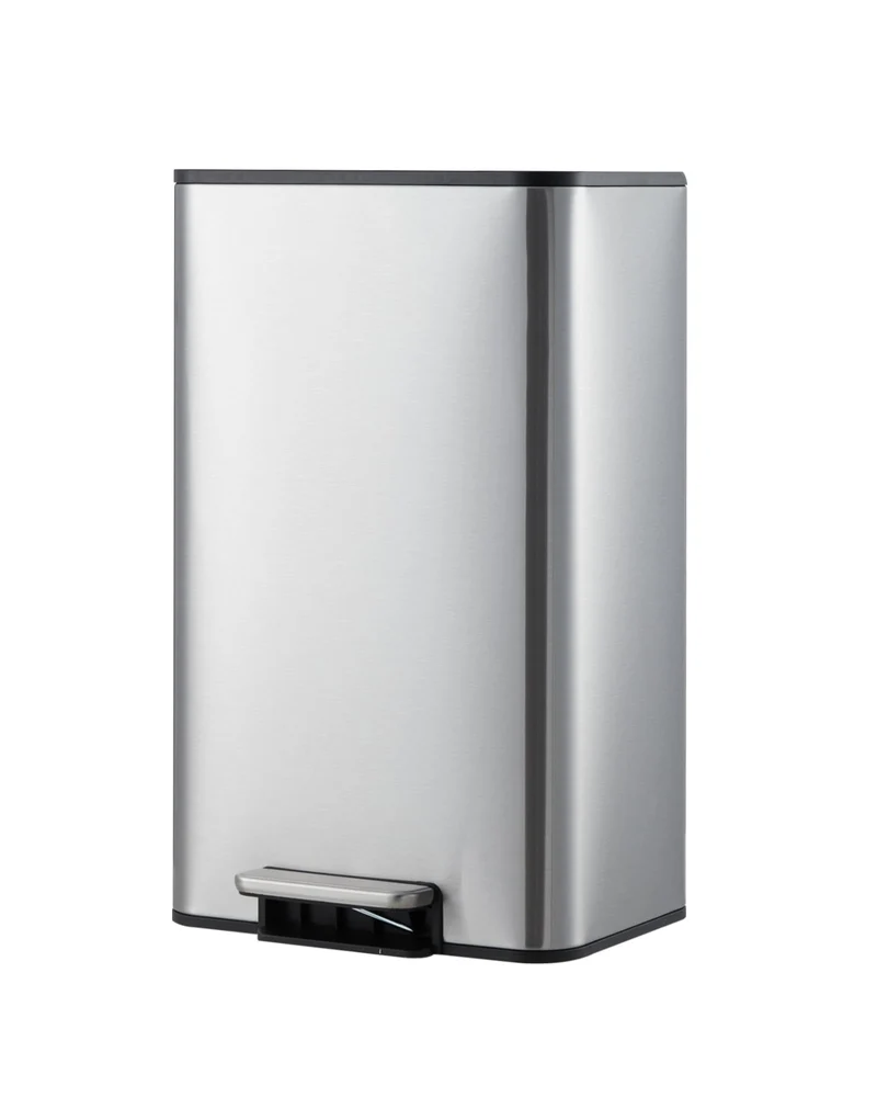 Garvee Poubelle De Bureau Compacte 4,8 Gal Acier Inoxydable Avec Couvercle À Fermeture Douce Et Pédale Pour Cuisine Et Garage Argent