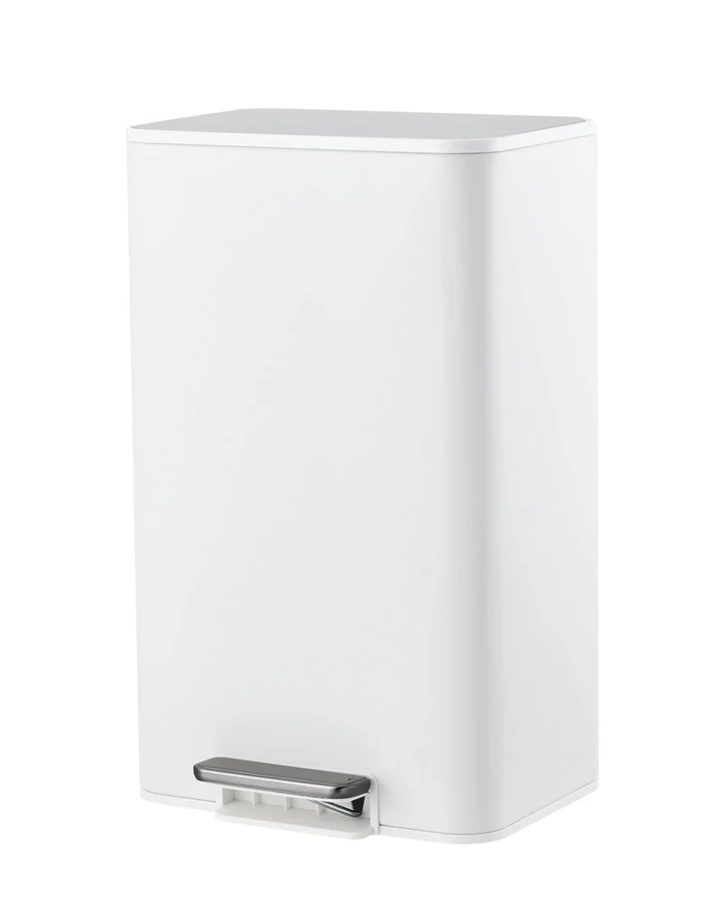 Garvee Poubelle De Bureau Compacte 4,8 Gal Acier Inoxydable Blanc Avec Couvercle À Fermeture Douce Et Pédale Pour Cuisine Et Garage