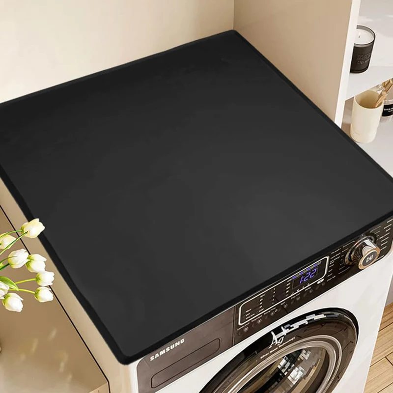Tapis de machine à laver/couvre-manteau en silicone Garvee, 50 x 60 cm, noir, antidérapant, imperméable