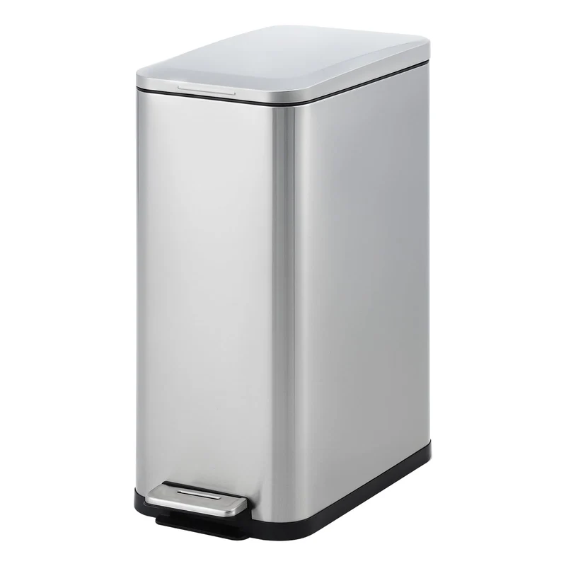 Poubelle de cuisine Garvee 13 gallons en acier inoxydable avec couvercle à fermeture douce et pédale mains libres pour la cuisine et le bureau, design mince, anti-traces de doigts