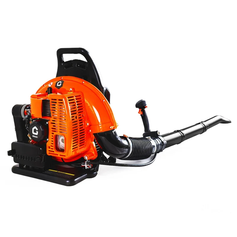 Garvee Souffleur de Feuilles à Dos 2 Temps 66 cm³, 4,0 CV, Débit d’Air 25 m³/min, Vitesse 515 km/h, Plastique, pour Jardiniers et Entreprises Paysagistes, Orange et Noir