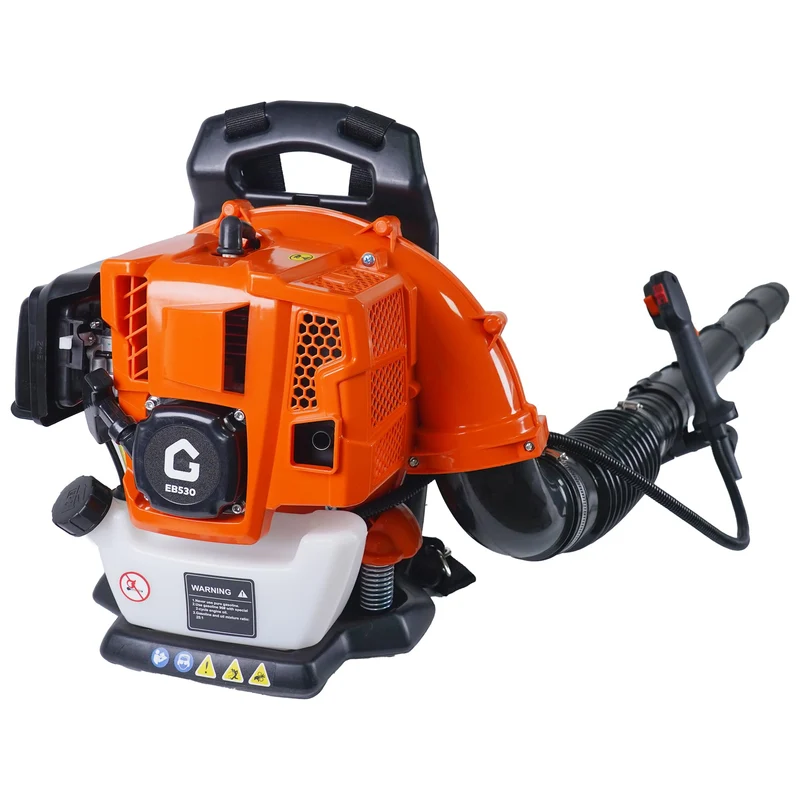 Garvee Souffleur de Feuilles à Dos 2 Temps 52 cm³, 2,2 CV, Débit d’Air 22 m³/min, Vitesse 435 km/h, Plastique, pour Jardinage et Entretien Extérieur, Orange et Noir