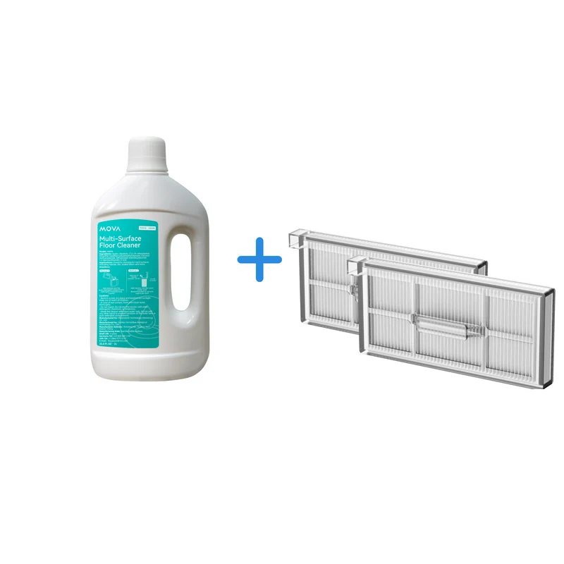 Solution de nettoyage (1 L) + Filtre de bac à poussière pour MOVA S70 Roller/S70 Ultra Roller