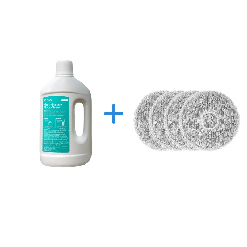 Solution de nettoyage (1 L) + Kit de serpillières pour MOVA V50 Ultra Complete