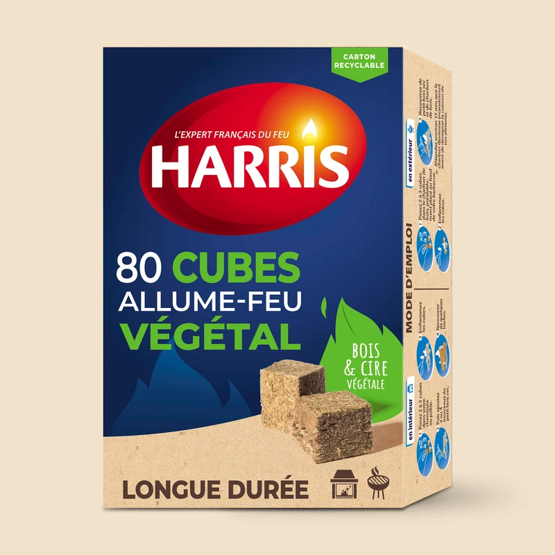 80 cubes allume feu 100% végétal FSC®