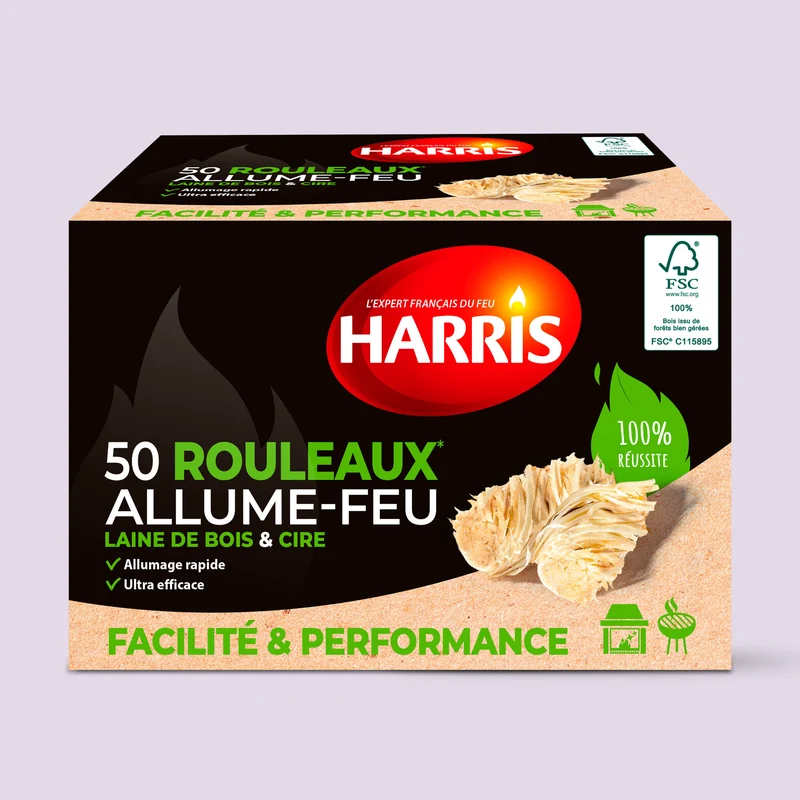 50 rouleaux allume-feu 100% naturels FSC®