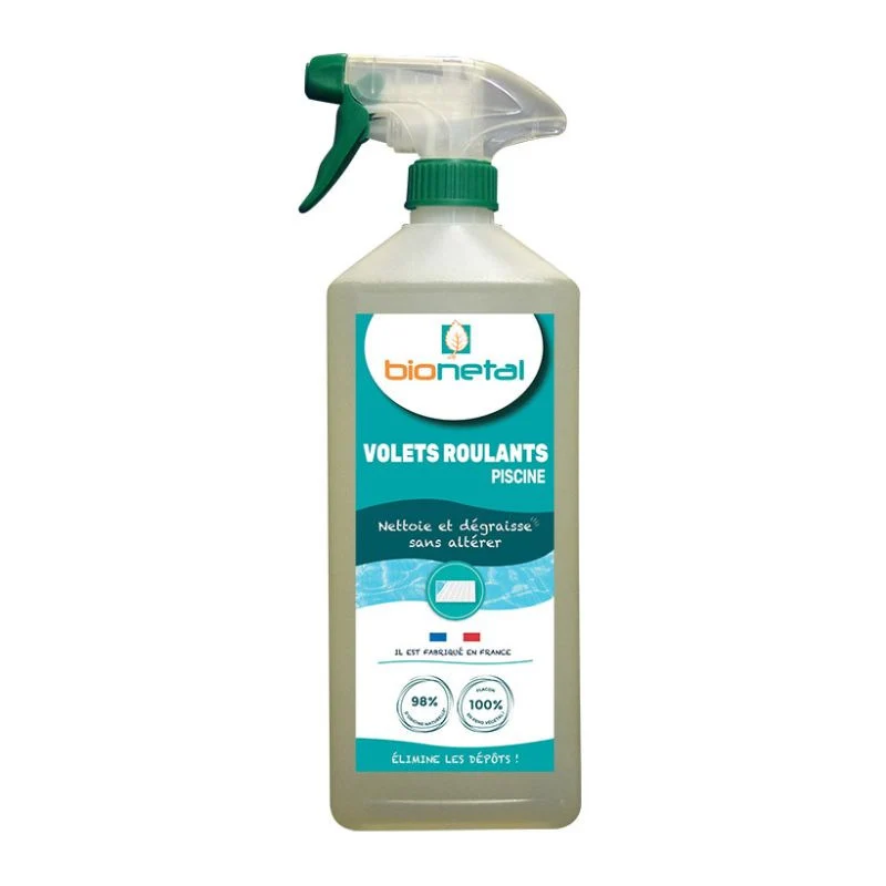 Produit nettoyant écologique pour volets roulants de piscine en spray