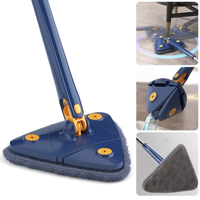 Mop de nettoyage triangulaire microfibre ergonomique