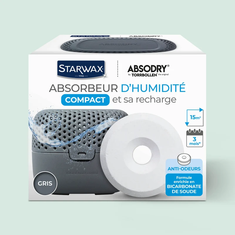 Absorbeur d'humidité Compact + 1 tablette