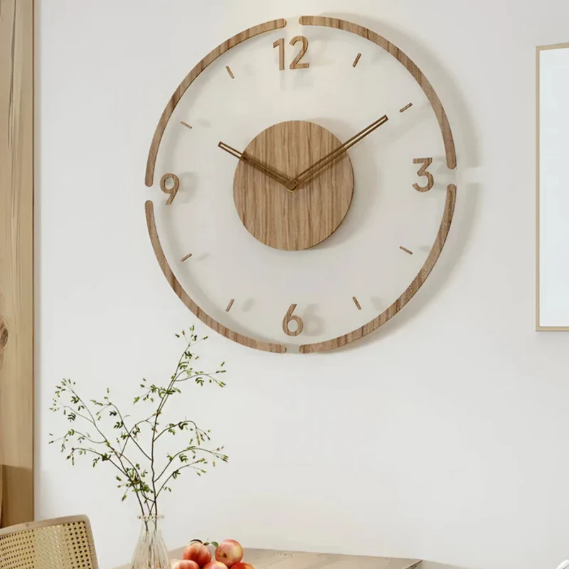 Horloge Murale Nock - Acrylique et Bois, Design Silencieux