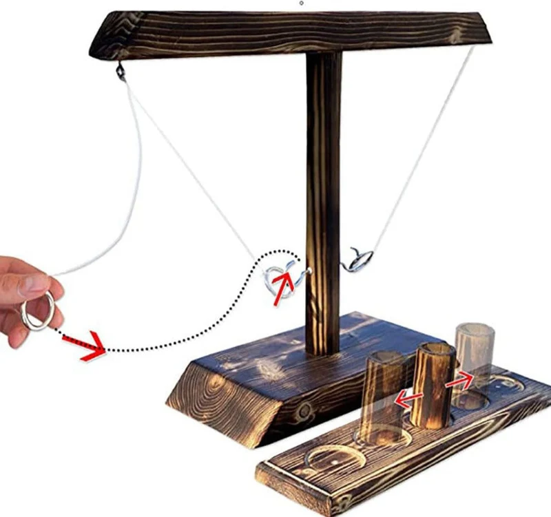 Jeu de lancer danneaux en bois pour adultes et enfants