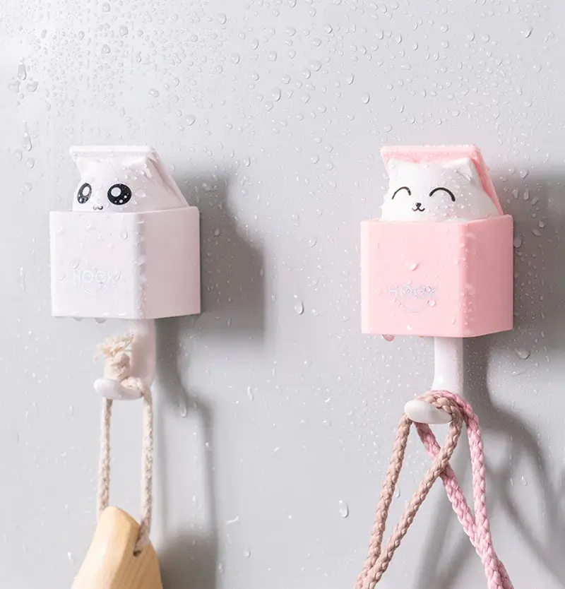Accessoire Mural en Métal Forme Chat Peeking