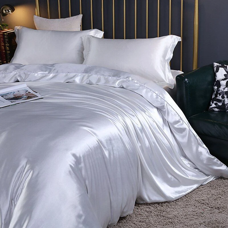Ensemble Literie Satin Luxe - 4 pièces - Soie/Satin