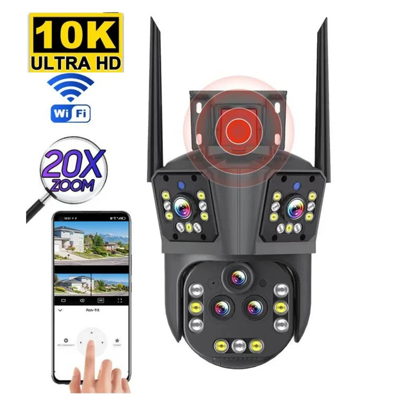 Caméra Sécurité Sans Fil 10K - Zoom x20 - DualGuard Ultra 10K