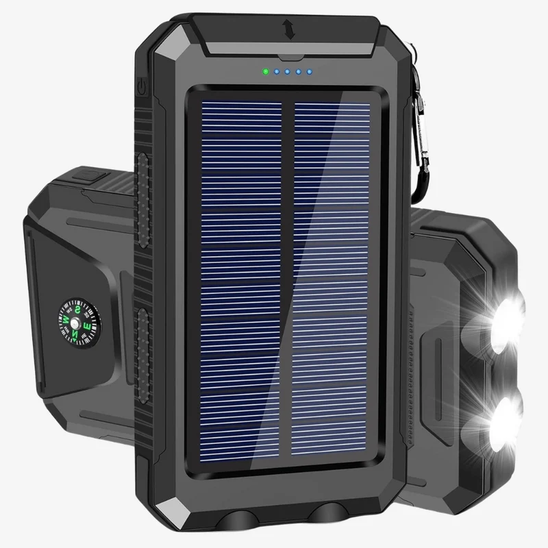Batterie Externe Solaire Étanche Antichoc 10 000 mAh | Recharge Solaire