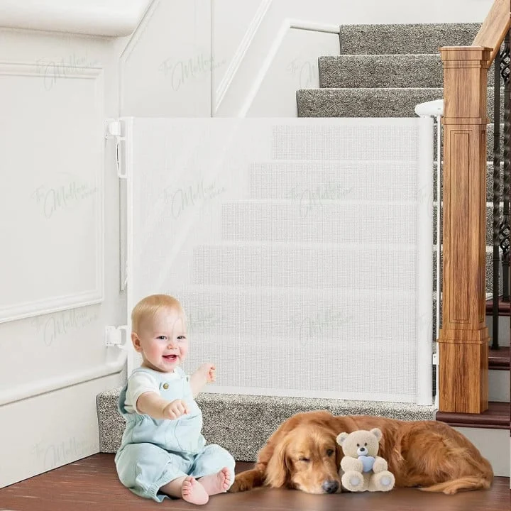 Barrière de Sécurité Escalier et Animaux Rétractable Élégante