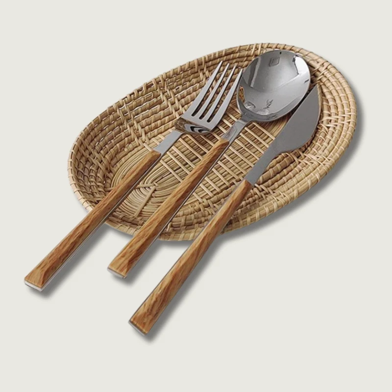Couverts Design en Inox avec Manches en Bois