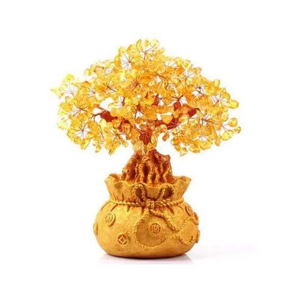 Arbre à Argent Citrine - Feng Shui - Décoration Pierre Précieuse