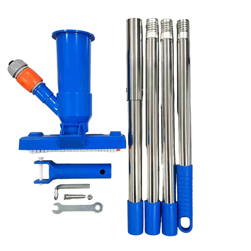 Kit aspirateur piscine télescopique avec brosse et sac à feuilles
